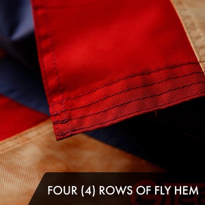Tea Stained American Flag: Embroidered Stars, 5x8 Ft Polyester image 5