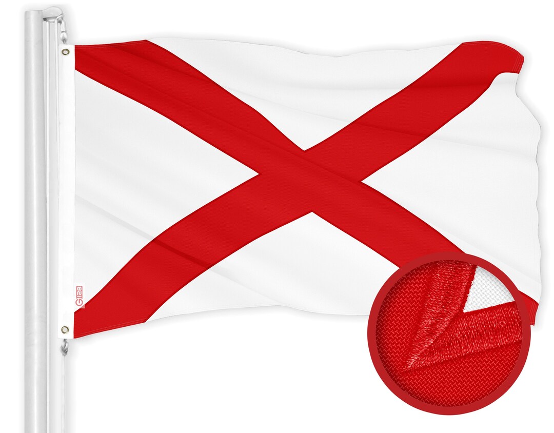 thumbnail image 2 of Alabama State Flag 12x18 – Polyester With Grommets, Blue, Z29 2 of 5