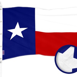 Embroidered Texas State Flag: 8x12 Ft 300D Polyester, Indoor/Outdoor