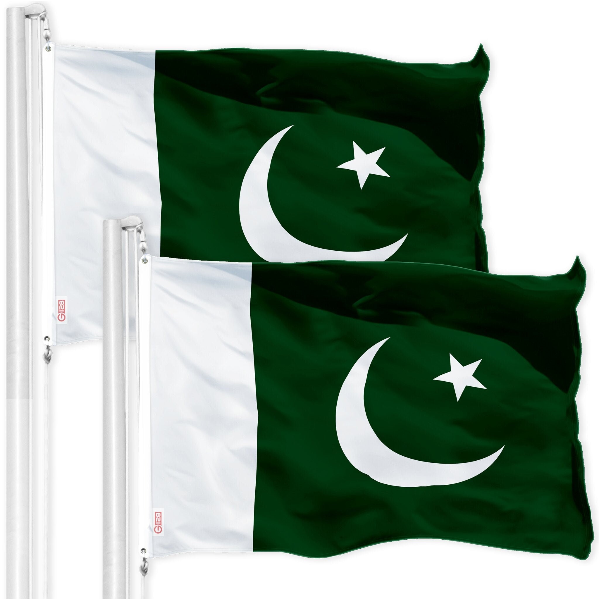 2 Pack: Pakistan Flag 3x5 Ft, 150D Polyester, Indoor/Outdoor