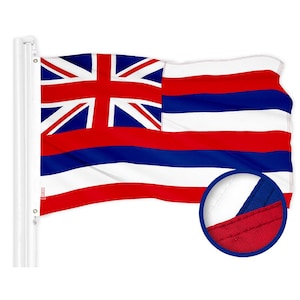 G128 Hawaii Hawaiian Flag | 3x5 Ft | ToughWeave Series Stitched 300D Polyester | Sewn Stripes, Indoor/Outdoor, Brass Grommets