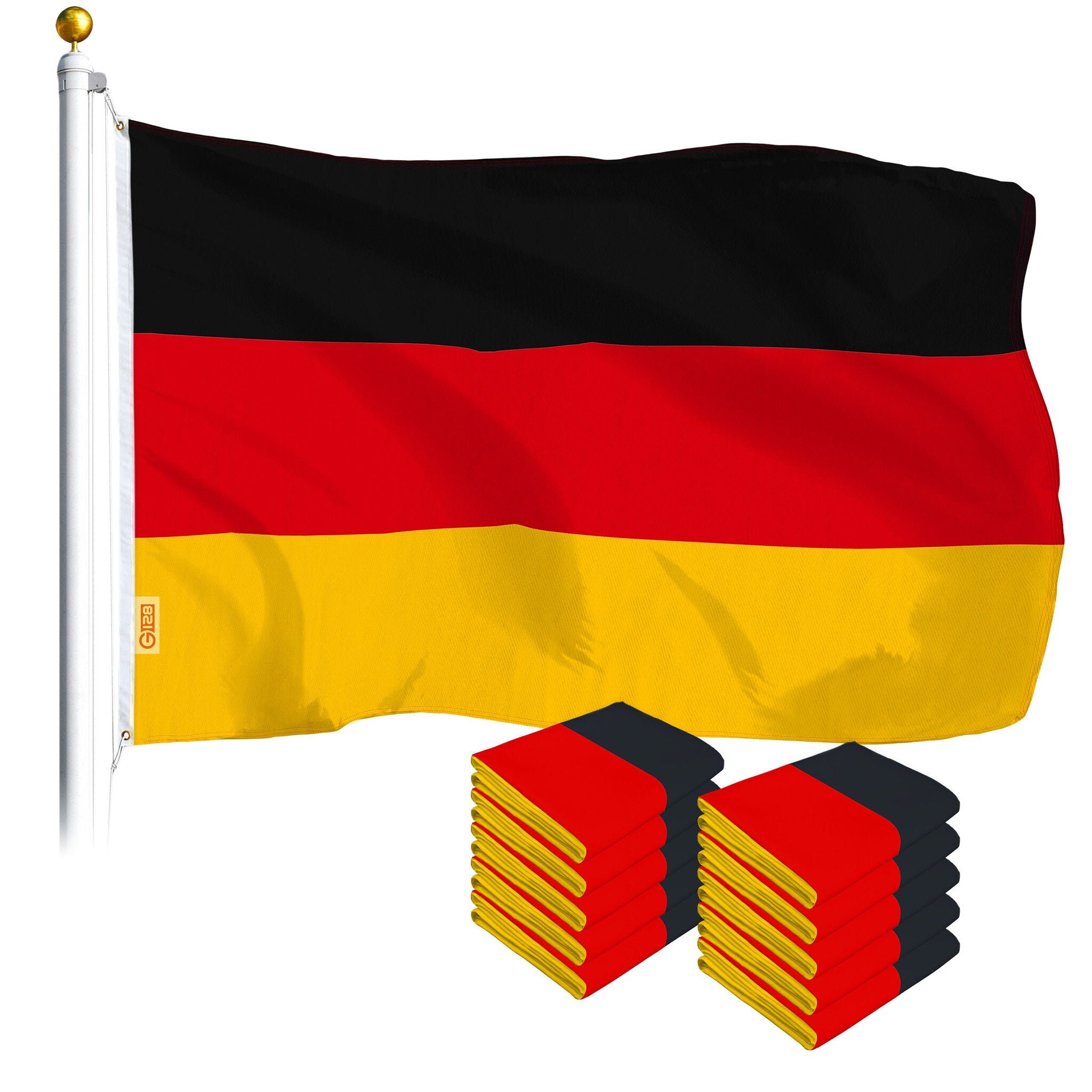 German Flag 3x5 FT Germany FLAG Polyester Deutschland Flagge outdoor indoor  Canvas Header and Double Stitched with two Brass Grommets