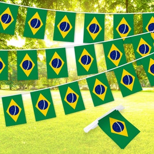Brazil Flag Bunting Banner: 33 ft, 150D Polyester
