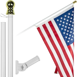Tangle Free Spinning Flagpole: 2x3 ft American Flag, Brass Grommets