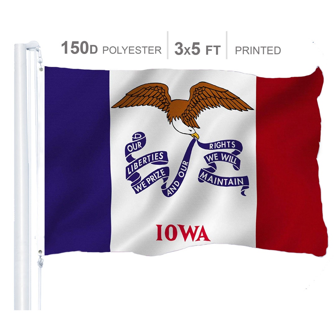 Iowa 3ftx5ft Nylon State Flag 3x5 Made in USA 3'x5