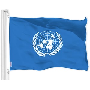 G128 United Nations Flag | 3x5 Ft | LiteWeave Pro Series Printed 150D Polyester | Indoor/Outdoor, Vibrant Colors, Brass Grommets, Thicker