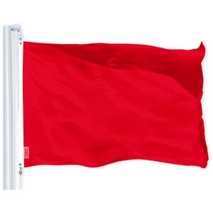 Solid Red Flag: Vibrant 150D Polyester, Brass Grommets (3x5 ft)