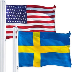 USA & Sweden Flag Set: 3x5 Ft Printed Polyester Flags