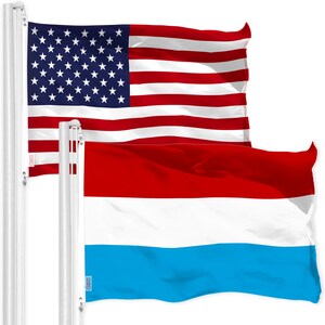 USA & Luxembourg Flag Combo: 3x5 Ft Polyester Flags