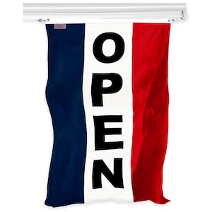 Open Flag: Vertical 3x5 ft, Vibrant Colors, 150D Polyester