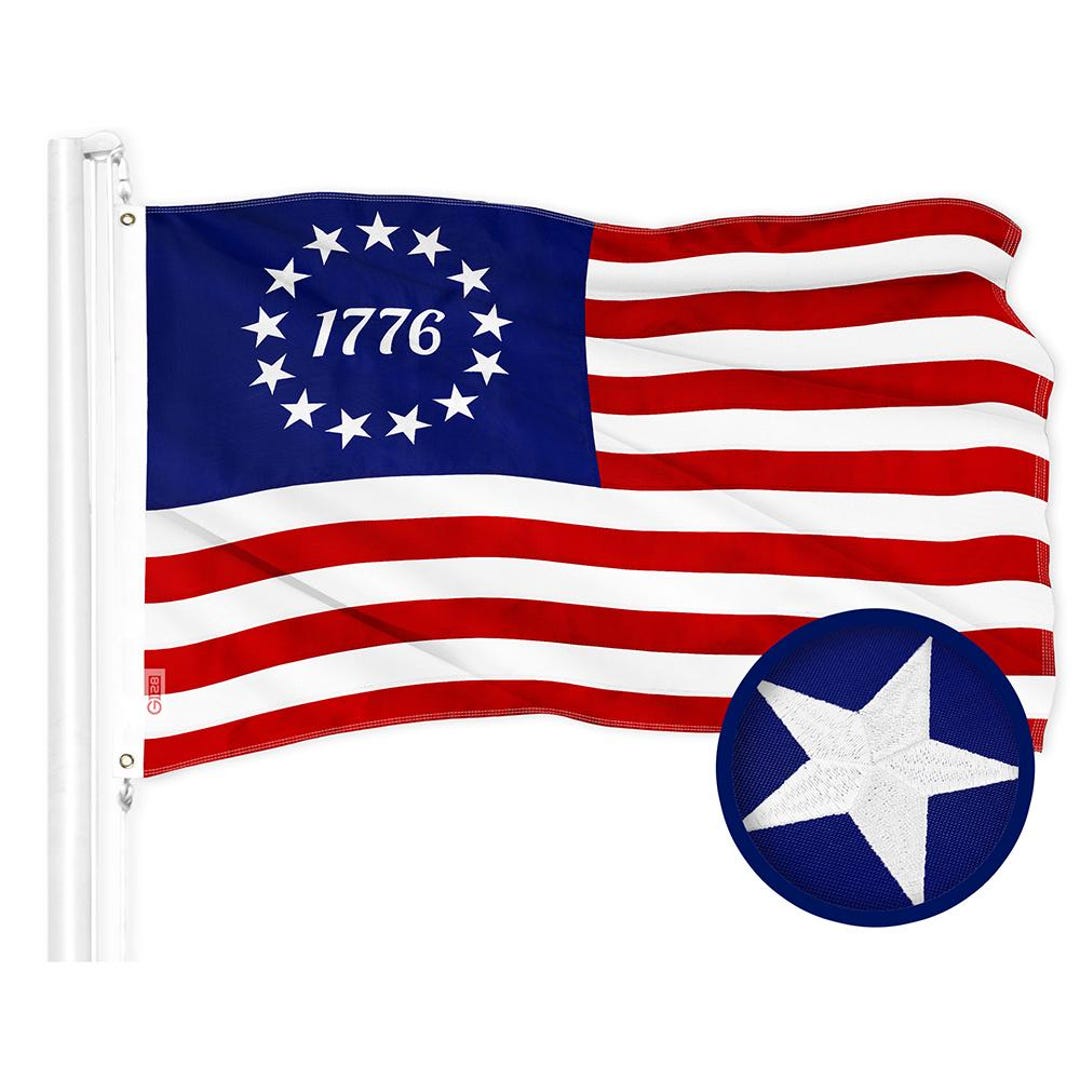 Betsy Ross 1776 Flag: Embroidered Polyester, 4x6 Ft, Indoor