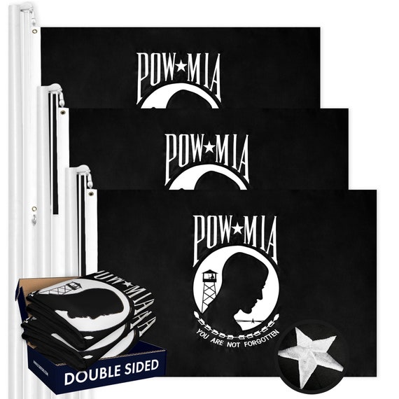Pow Mia You Are never Forgotten Red/Black 3x5 Flag Double Sided 2ply Polyester 