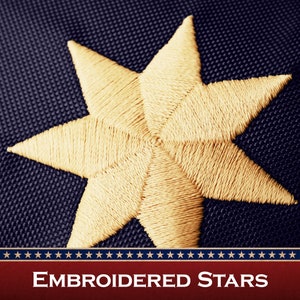 G128 Bennington Tea-Stained Flag | 2.5x4 Ft | Pole Sleeve Embroidered 420D Polyester - Embroidered Stars, Sewn Stripes, Brass Grommets,