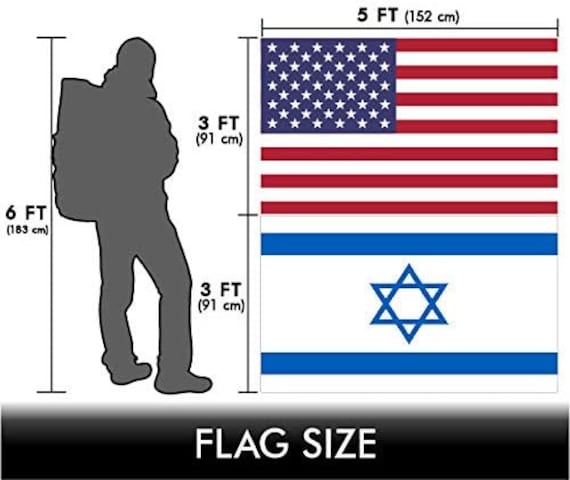 Bandiera Amicizia USA Israele - 3x5 Ft (90x150 Cm) - Poliestere Resistente Con Occhielli - Colori Vivaci - copertina