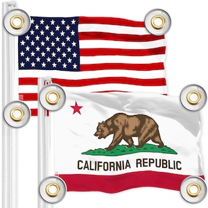 USA & California Flag Set: 3x5 Ft 150D Polyester