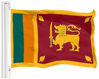 Sri Lankan Flag: Vibrant 150D Polyester, 3x5 Ft, Brass Grommets