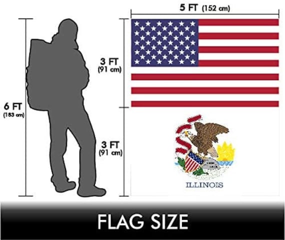 Bandera Americana 5x8 Pies - Estrellas Bordadas A Mano - Resistente Para Exteriores - 100% Hecha En USA