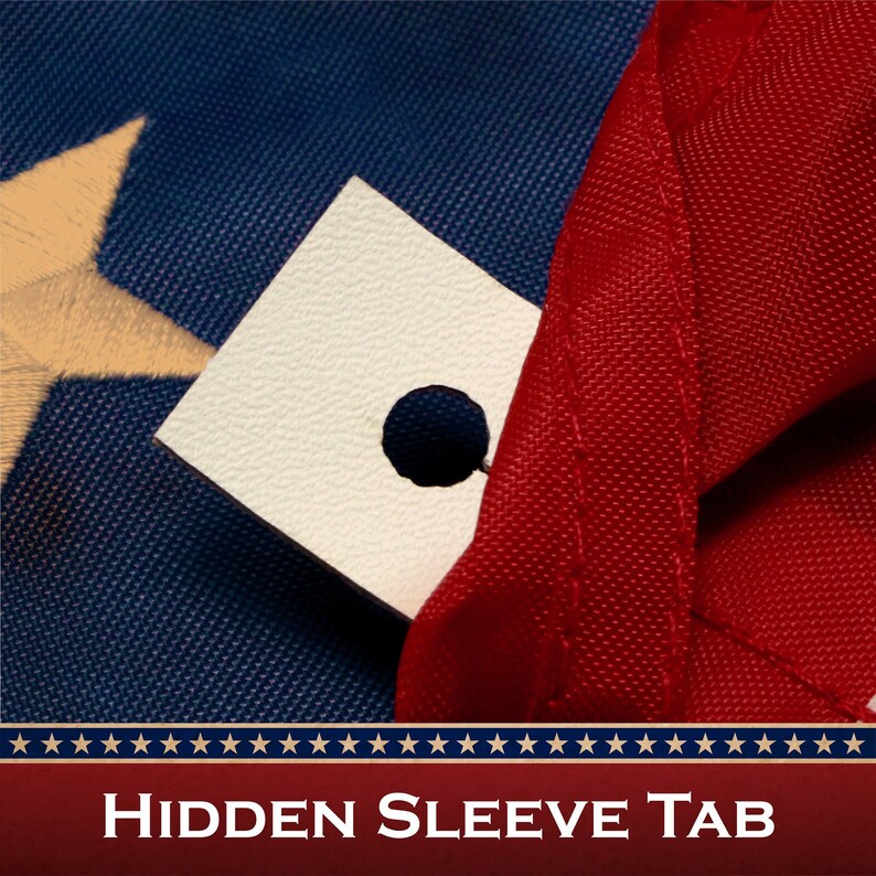 Tea Stained American Flag: Embroidered Stars, 2x3 Ft Polyester 画像 6