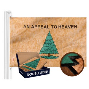 Appeal to Heaven Flag: Tea-Stained, Embroidered Polyester (3x5 Ft) image 1