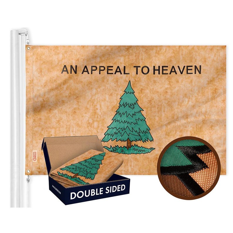 Appeal to Heaven Flag: Tea-Stained, Embroidered Polyester (3x5 Ft) image 1