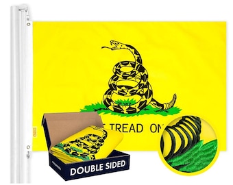 Gadsden (Dont Tread On Me) Flag 210D Embroidered Polyester 3x5 Ft - Double Sided 3ply