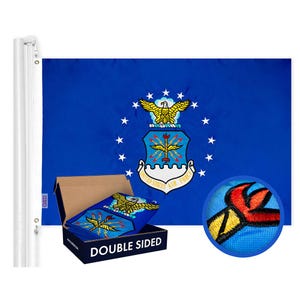 G128 - US Air Force Flag Double Sided Embroidered 2x3 ft Flag with Brass Grommets