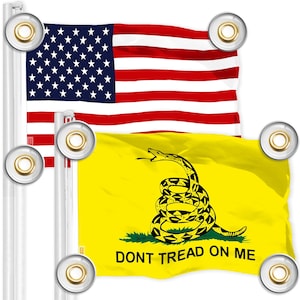 USA & Gadsden Flag Combo: 3x5 Ft Polyester Flags