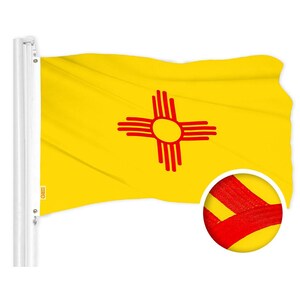 Embroidered New Mexico State Flag: 2.5x4 Ft, 300D Polyester, Indoor/Outdoor