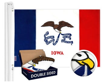 Iowa State Flag 210D Embroidered Polyester 3x5 Ft - Double Sided 3ply