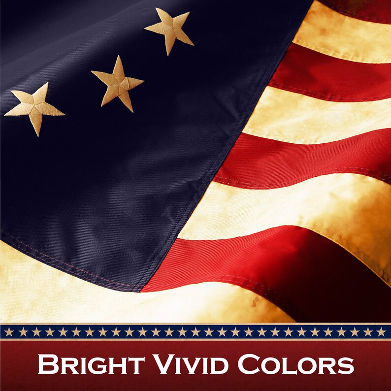 G128 2 Pack: Betsy Ross Tea-Stained Flag | 3x5 Ft | ToughWeave Pro Series Pole Sleeve Embroidered 420D Polyester | Historical Flag,