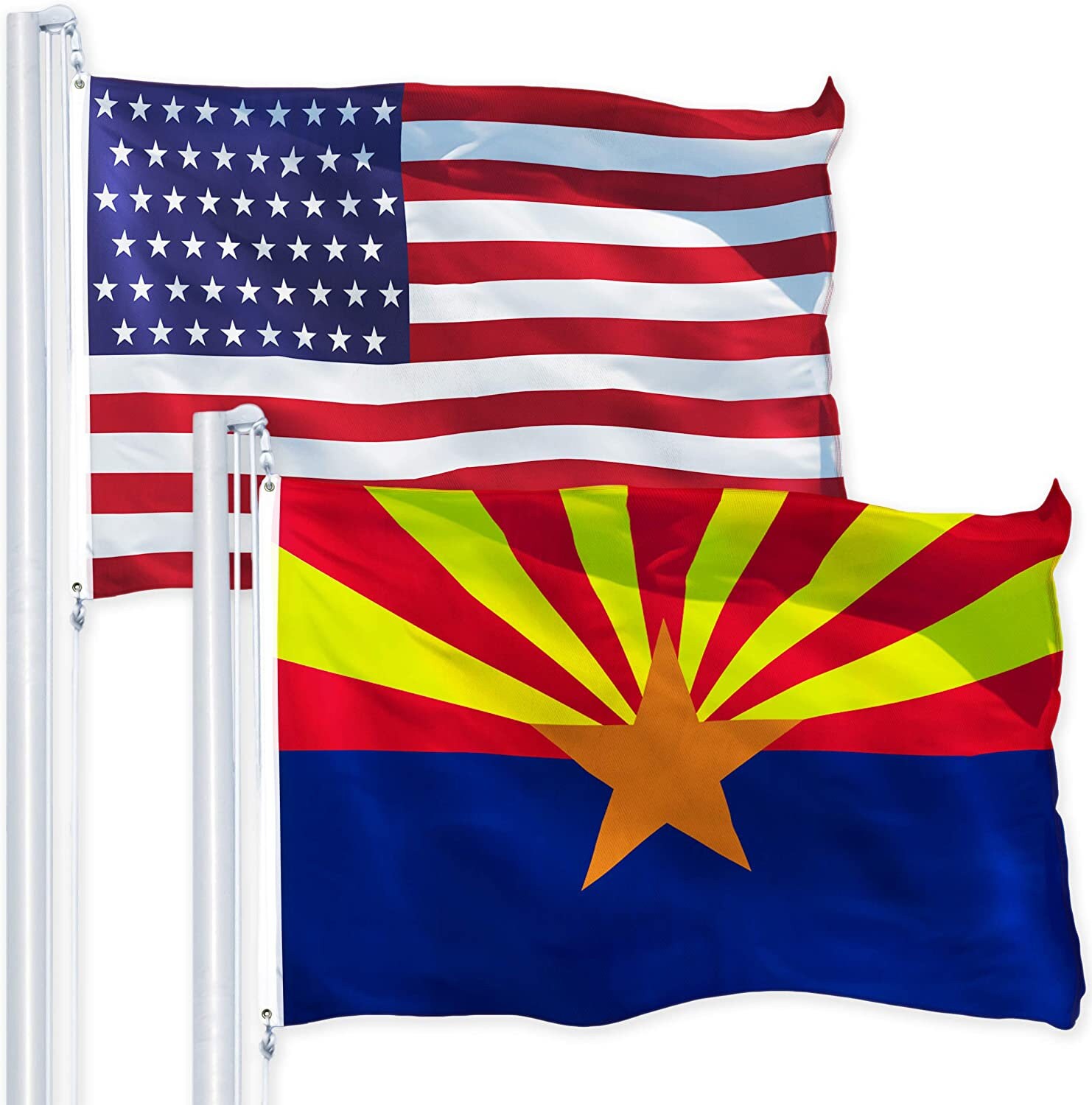 USA & Arizona State Flag Set: 3x5 Ft Printed Polyester - Etsy