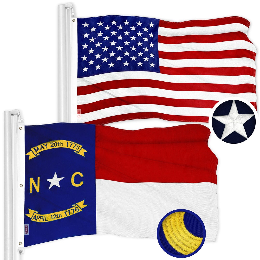 6x10 Fuß USA American 300D Bestickte Flagge Tüllen