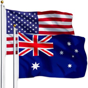 USA & Australian Flag Set: 3x5 Ft Printed Polyester