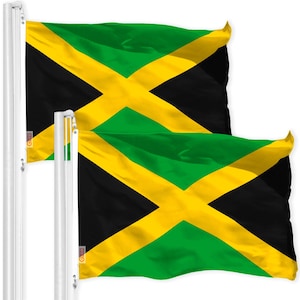 Jamaica Jamaican Flag 3x5FT 2-Pack 150D Printed Polyester By G128