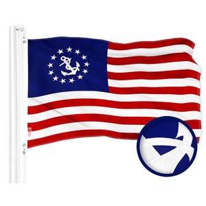 Embroidered USA Yacht Ensign Flag: 2x3 Ft Polyester Nautical Decor