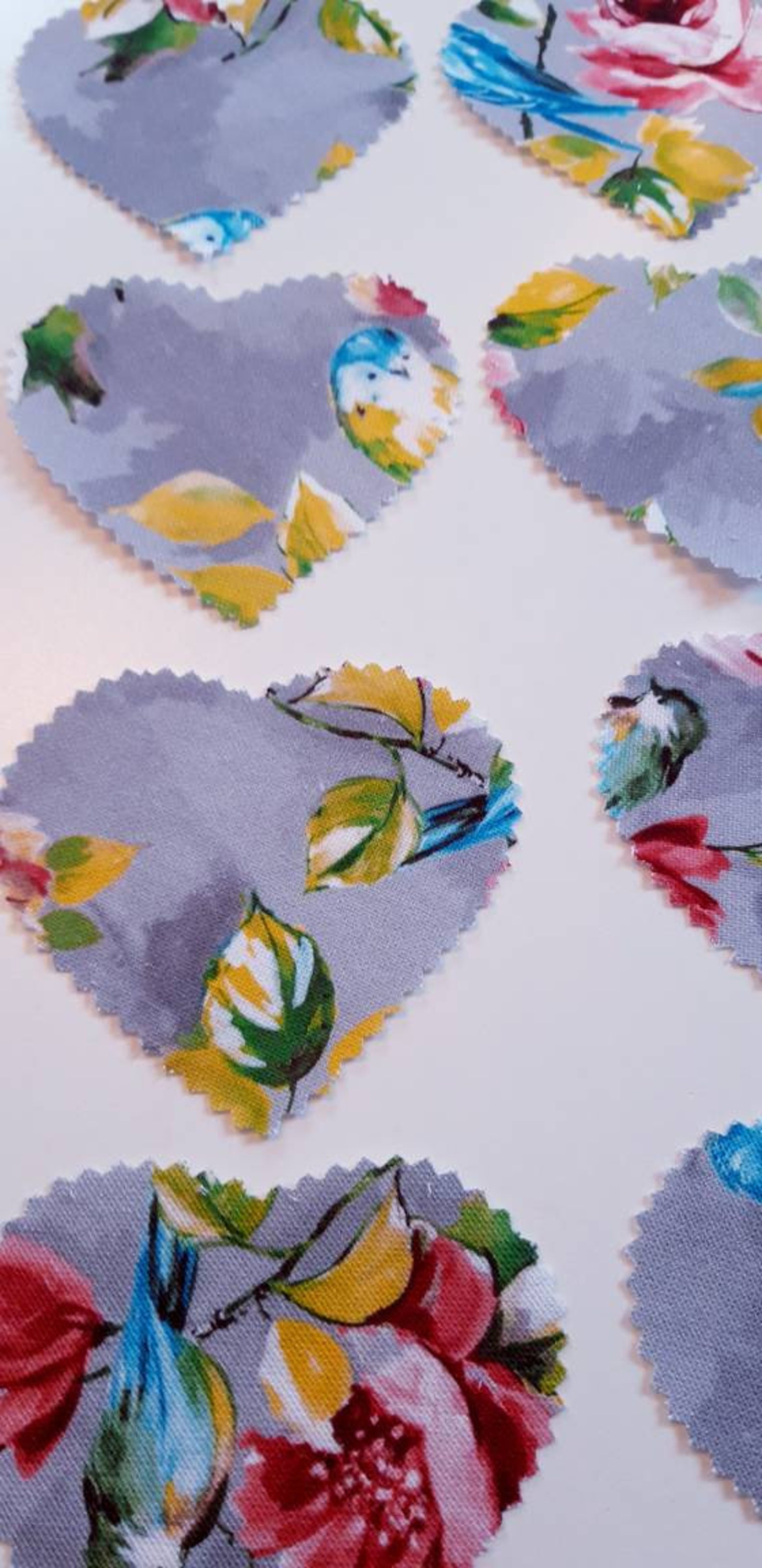 Precut fabric hearts Applique Patchwork 3.5 x 3 inches set Etsy