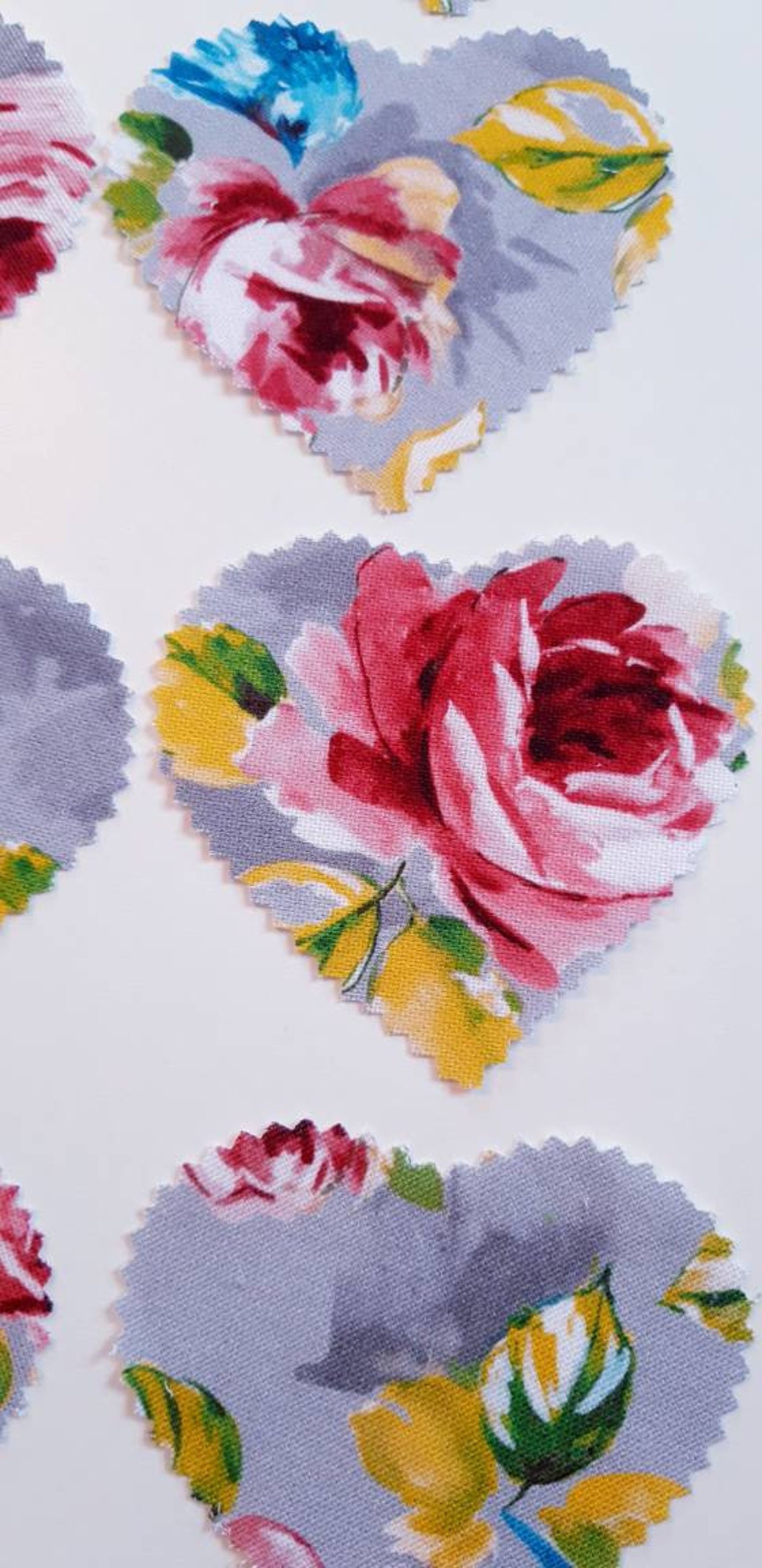 Precut fabric hearts Applique Patchwork 3.5 x 3 inches set Etsy