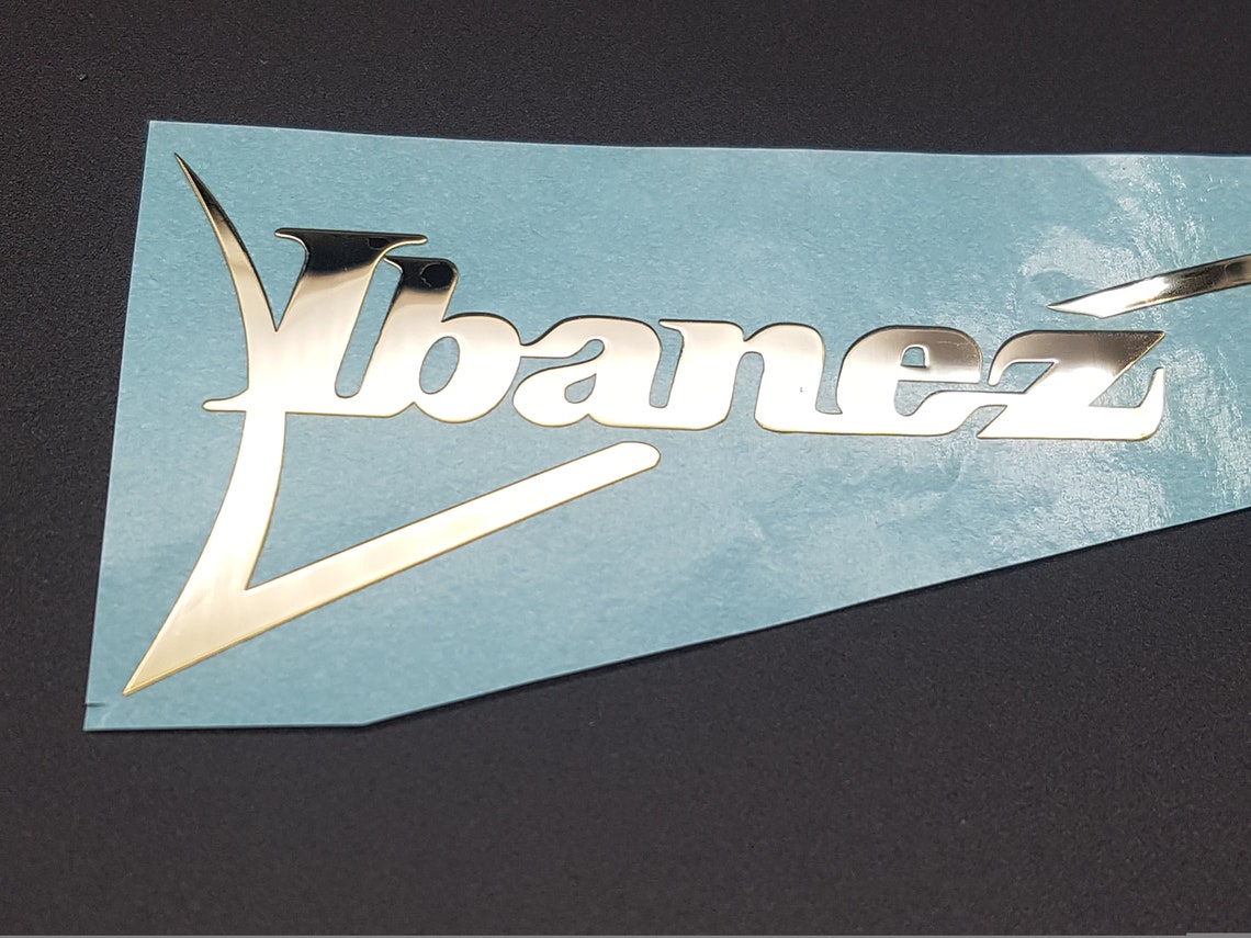 Ibanez 127 x 43 mm Headstock decal Neck METAL Sticker premium Etsy