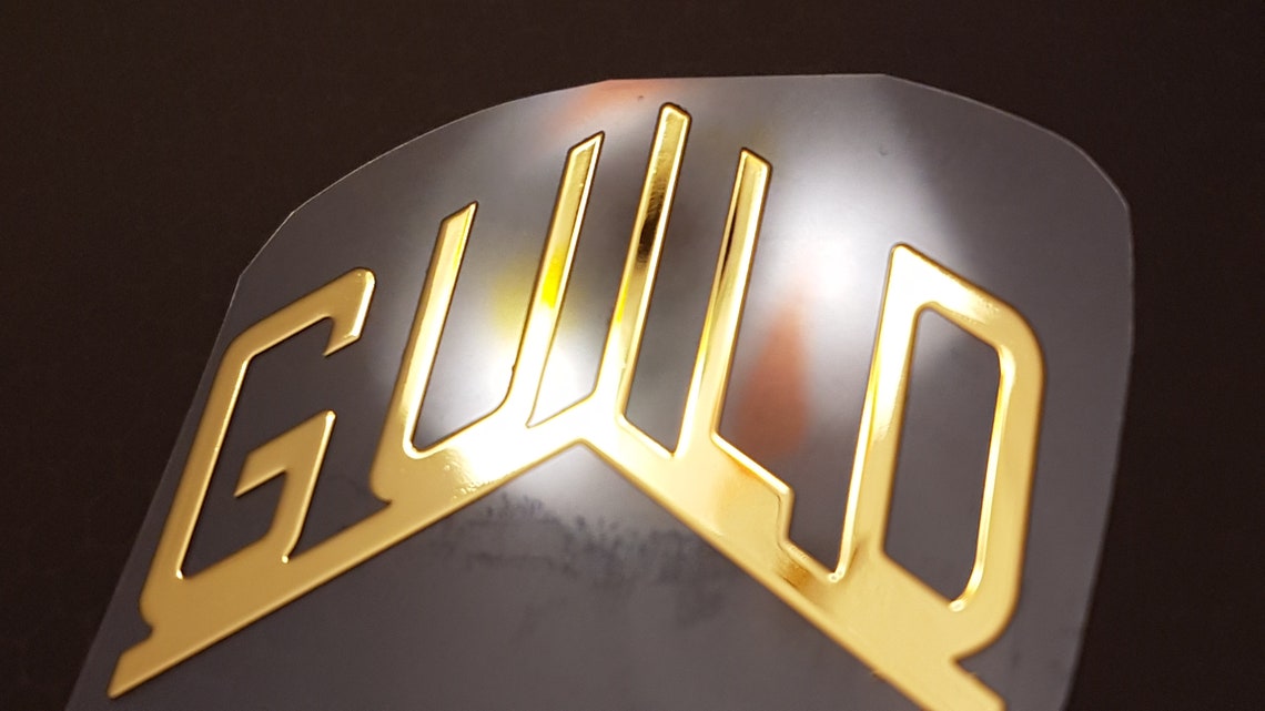 Guild Guitar Headstock logo decal Neck METAL Sticker premium Etsy