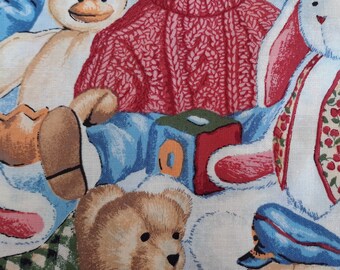 blue jean teddy bear fabric