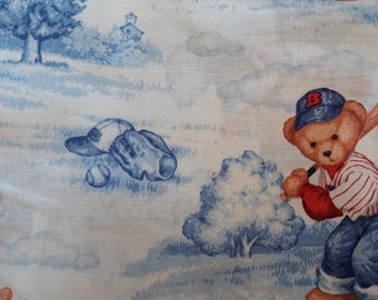 blue jean teddy bear fabric