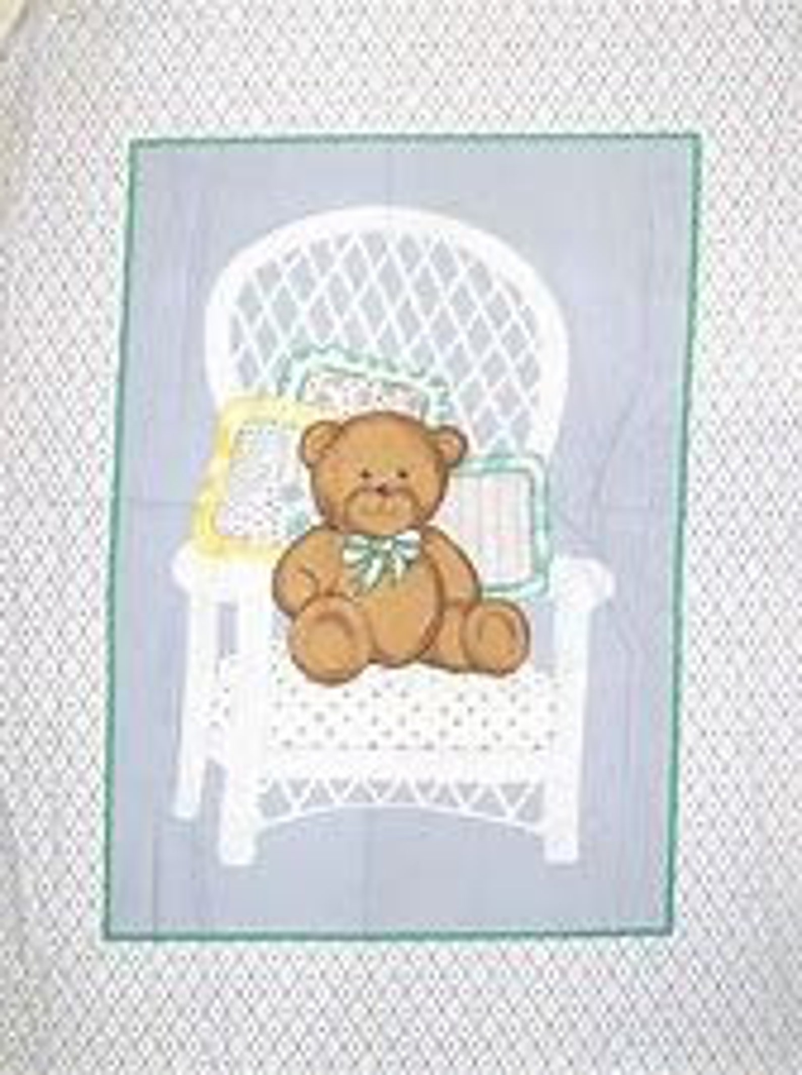 Baby Quilt Panel Teddy Bear on the Porch Nursery Quilt Etsy