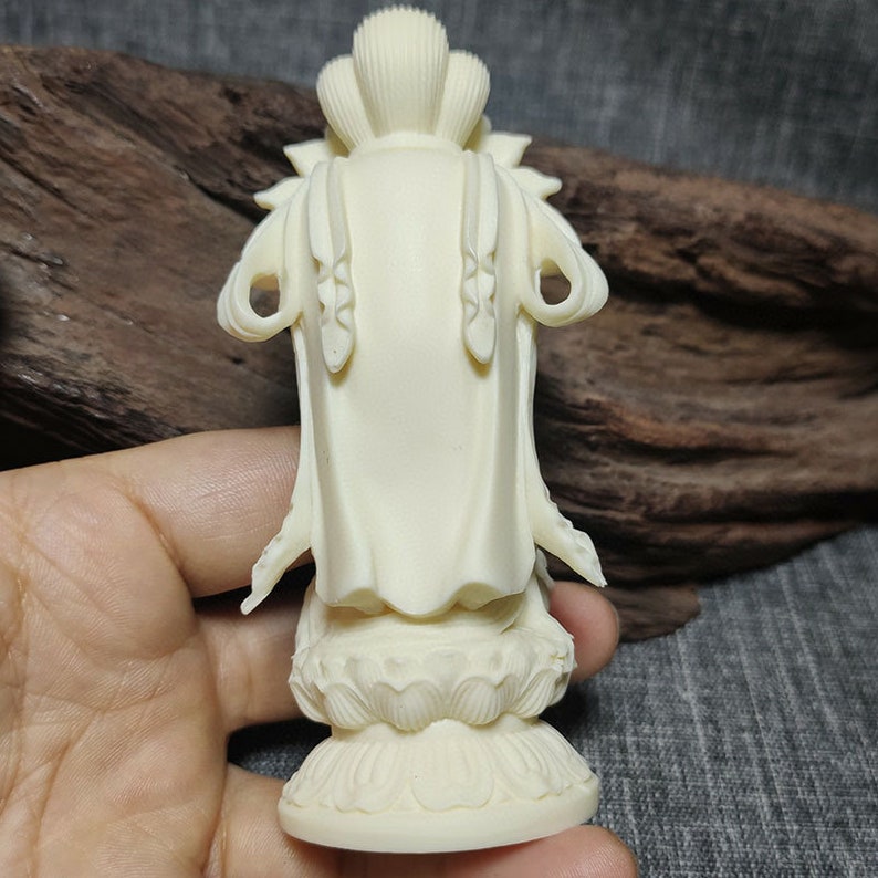 Mini Natural Ivory Nut Gemstones Carved Guanyin Bodhisattva Home Decor,Natural Gemstone Wholesale Decor Stone Beads