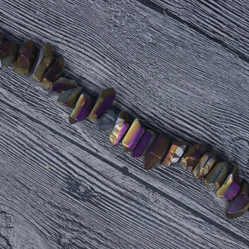 15.5inches Rainbow Titanium Quartz Top Drilled Thick Points Pendant.Druzy Crystal Rough Quartz Pandant Necklace Beads for Jewelry Making