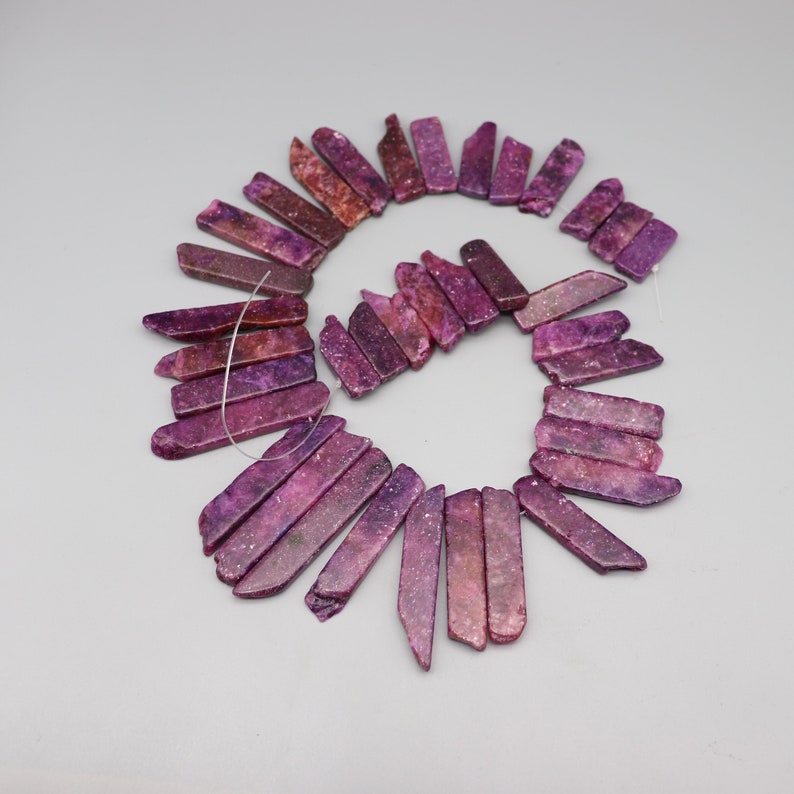 Purple DIY Semi-precious Stone Pendant Jewelry Lepidolite Loose Gemstone Full Strand Natural Lepidolite Rectangle Shape Beads