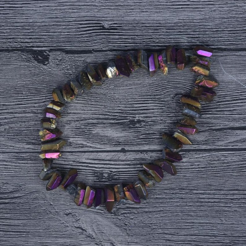 15.5inches Rainbow Titanium Quartz Top Drilled Thick Points Pendant.Druzy Crystal Rough Quartz Pandant Necklace Beads for Jewelry Making