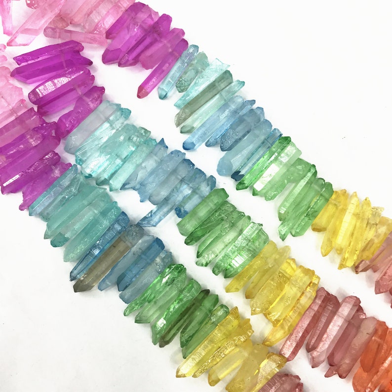 8''eachNatural Rough Quartz Crystal Stick Multicolor Etsy