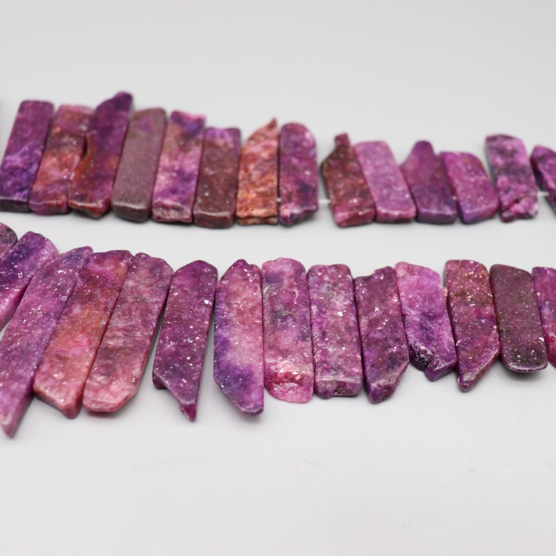 Purple DIY Semi-precious Stone Pendant Jewelry Lepidolite Loose Gemstone Full Strand Natural Lepidolite Rectangle Shape Beads