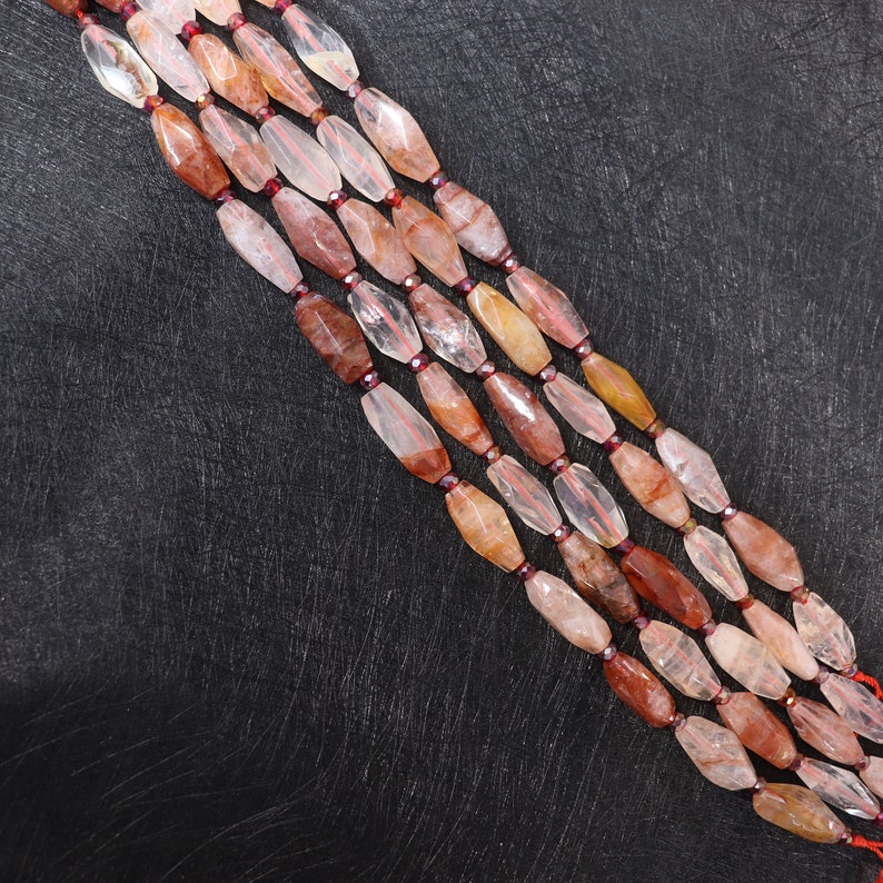 15.5inches Beautiful Red Quartz Nugget Beads,Natural Crystal Quartz Cut Slice Loose Bead Pendant Necklace Supplies