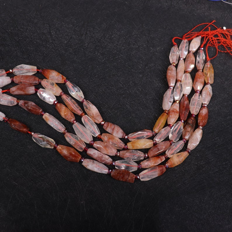 15.5inches Beautiful Red Quartz Nugget Beads,Natural Crystal Quartz Cut Slice Loose Bead Pendant Necklace Supplies